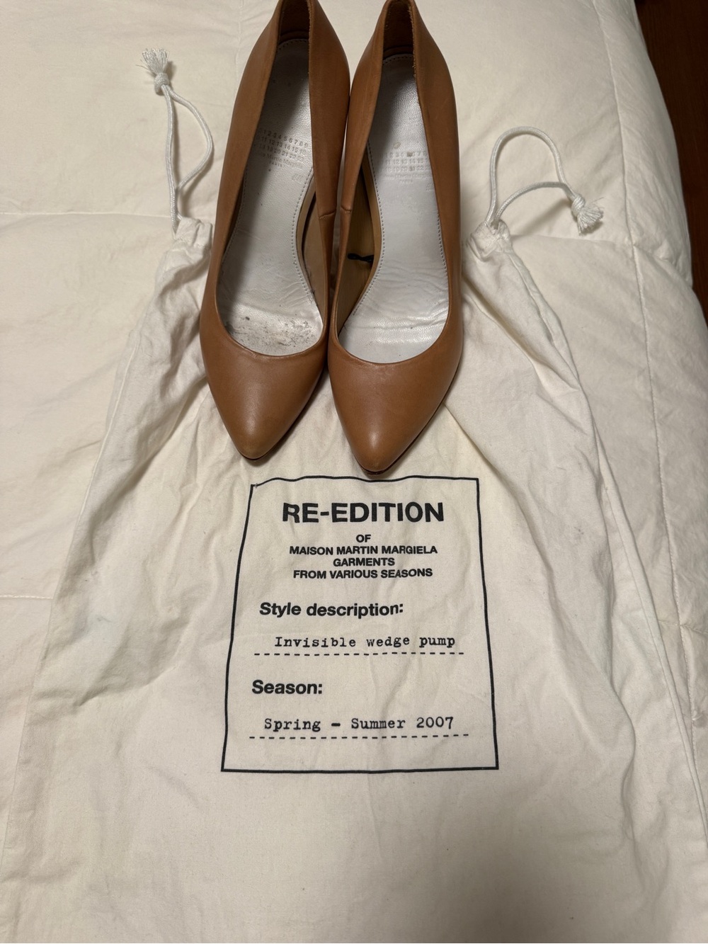 Maison Martin Margiela Cognac Leather Pointed Pumps